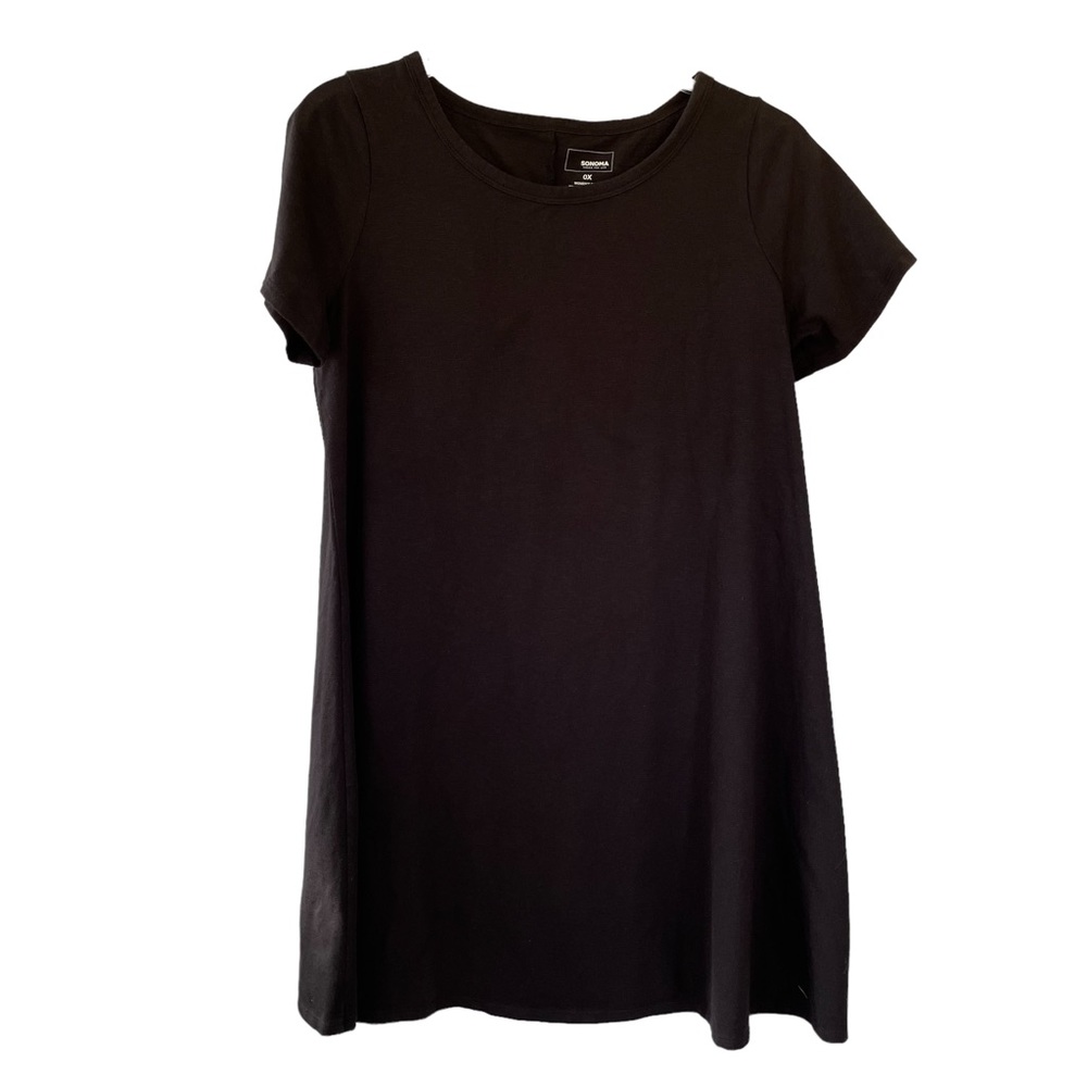 Sonoma A-Line T-Shirt Dress Plus Size 0X (14W) Dark Purple Short Sleeve